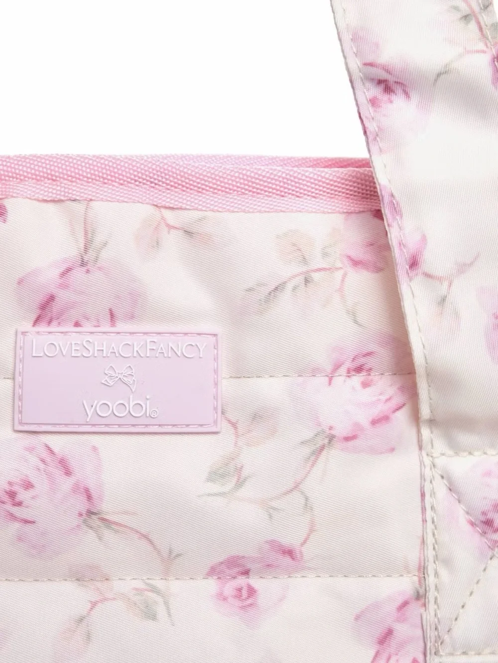 LoveShackFancy x Target - Yoobi Ribbon Rosa Quilted Tote Bag Sterling Dusk